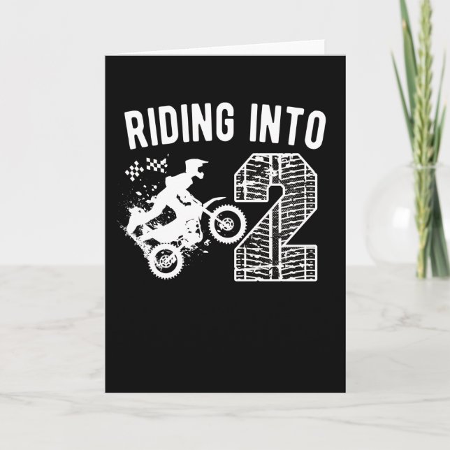 2nd Birthday Gift Dirt Bike 2 Years Old Motocross Card (Front)