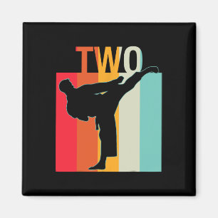 2nd Birthday Gift Karate Retro Taekwondo Martial A Magnet