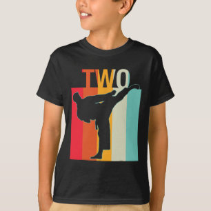 2nd Birthday Gift Karate Retro Taekwondo Martial A T-Shirt