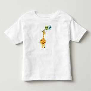 2nd Birthday Giraffe with Balloons Toddler T-Shirt