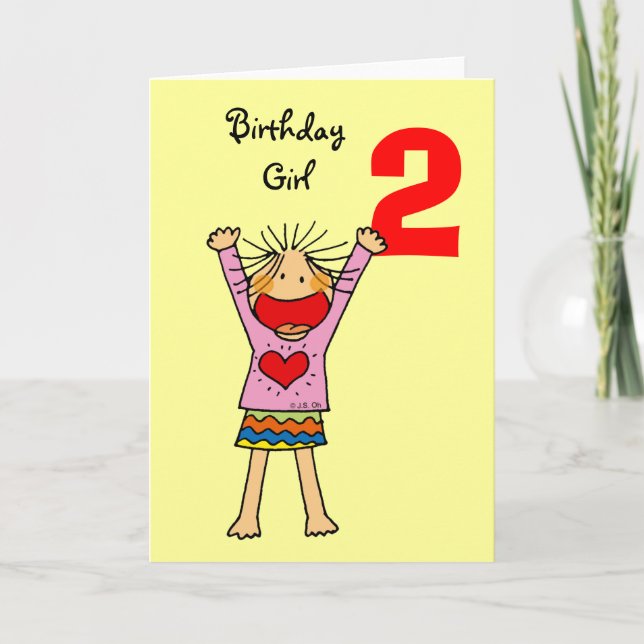 2nd birthday girl card (Front)