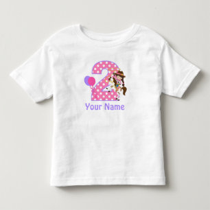 2nd Birthday Girl Cowgirl Personalised T Shirt