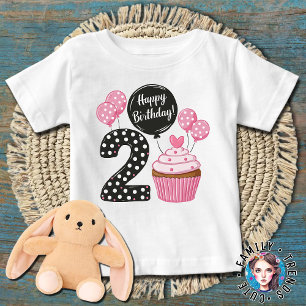 2nd Birthday Girl Cupcake Baby T-Shirt