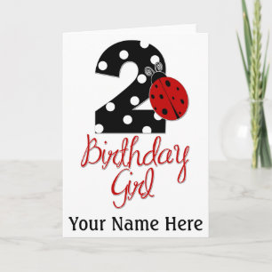 2nd Birthday Girl - Ladybug - 2 Lady Bug Card