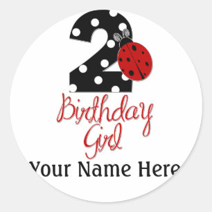 2nd Birthday Girl - Ladybug - 2 Lady Bug Classic Round Sticker