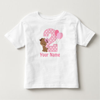 2nd Birthday Girl Puppy Personalised T Shirt