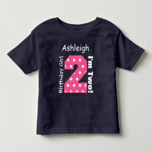 2nd Birthday Girl STARS Custom Name V15 Toddler T-Shirt