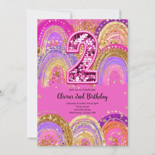 2nd Birthday Girls Invitation (Front)