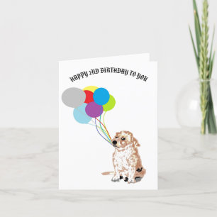 2nd Birthday Greeting Card : Labrador Retriever