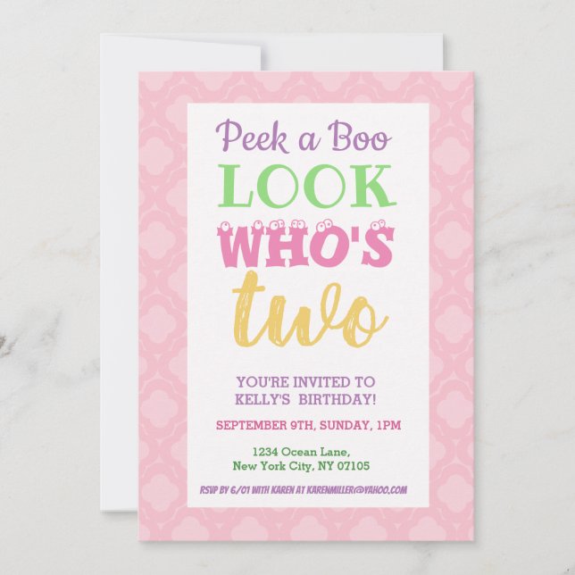 2nd Birthday Invitation Slogans (Front)