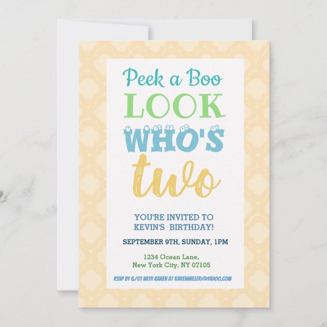 2nd Birthday Invitation Wording (Front)