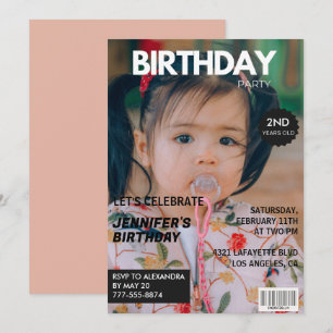 2nd birthday invitations Girl Magazine Cover