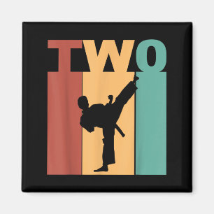 2nd Birthday Karate Taekwondo Theme 2 Year Old Magnet