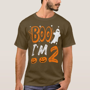 2nd Birthday Kids Boo I'm 2 Two Yr Ghost Halloween T-Shirt