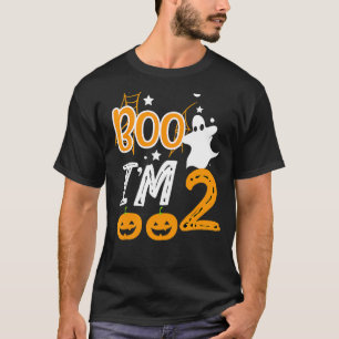 2nd Birthday Kids Boo I'm 2 Two Yr Ghost Halloween T-Shirt