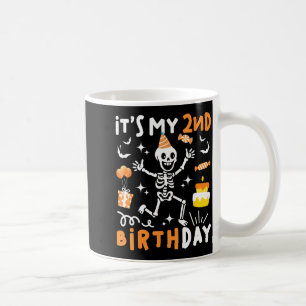 2nd birthday kids funny skeleton 2nd birthday coffee mug