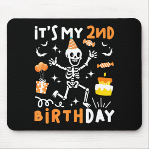 2nd birthday kids funny skeleton 2nd birthday mouse mat