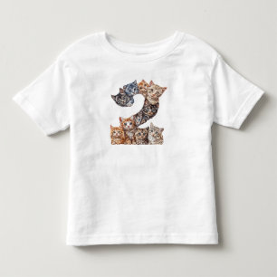 2nd Birthday Kittens Cats Themed 2 Year Old Kids Toddler T-Shirt