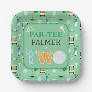 2nd Birthday Let's Par-tee Golf Party Paper Plate