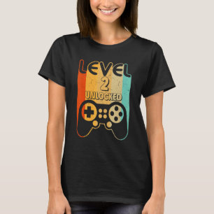 2nd Birthday Level 2 Unlocked Video Gamer T-Shirt