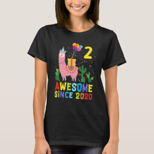 2nd Birthday Llama Llamazing Awesome Since 2020 2  T-Shirt