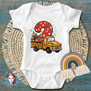 2nd Birthday Monster Truck Baby Bodysuit