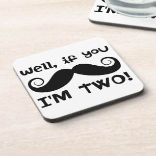 2nd Birthday Moustache Coaster
