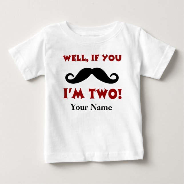 2nd Birthday Moustache T-shirt (Front)