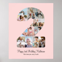 2nd Birthday Number 2 Photo Collage Custom Picture