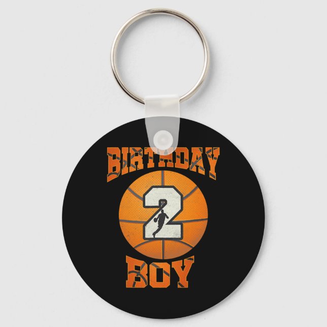 2nd Birthday Outfit Boy Basketball Second 2 Year O Key Ring (Front)