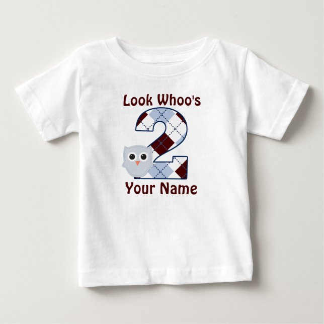2nd Birthday Owl Personalised T-shirt (Front)
