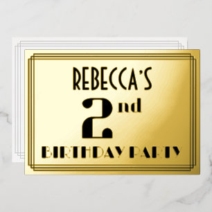 2nd Birthday Party: Art Deco Look “2” and Name