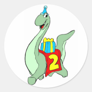 2nd Birthday Party Dinosaur  Sticker