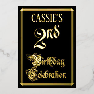 2nd Birthday Party — Fancy Script & Custom Name