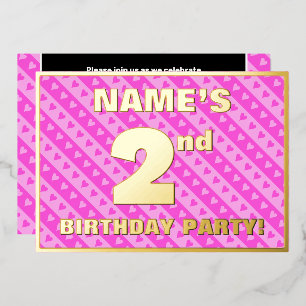 2nd Birthday Party — Fun Pink Hearts and Stripes