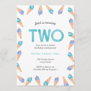 2nd Birthday Party   Ice cream invitation