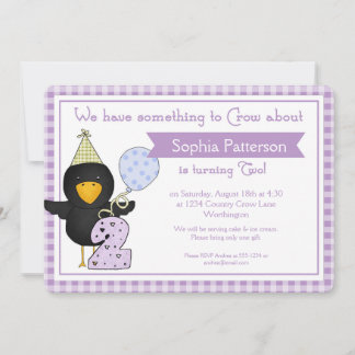 2nd Birthday Party Invitations Birthday Crow