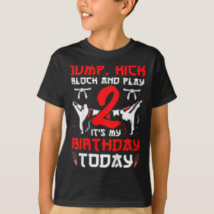 2nd Birthday Party Karate 2 Year Old Karate Birthd T-Shirt