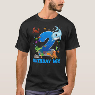 2nd Birthday Party Ocean 2 Year Old Sea Fish Birth T-Shirt