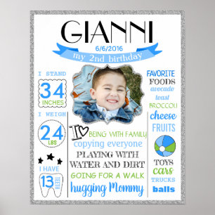 2nd Birthday Party sign poster banner milestone