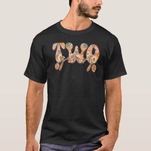 2nd Birthday Peace Sign Love 60s 70s Tie Dye Hippi T-Shirt