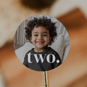 2nd Birthday Photo - two Classic Round Sticker