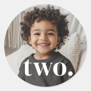 2nd Birthday Photo - two Classic Round Sticker