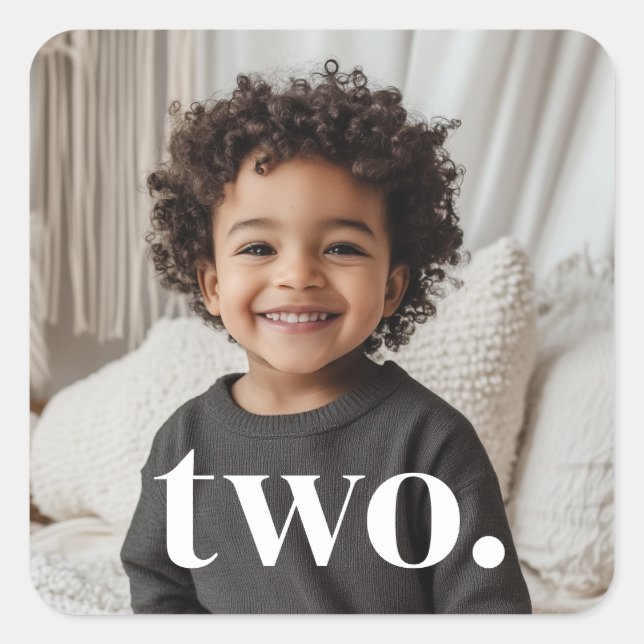 2nd Birthday Photo - two Square Sticker (Front)
