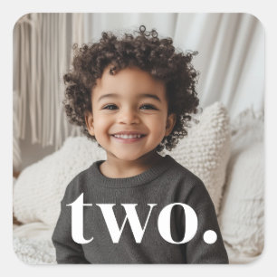 2nd Birthday Photo - two Square Sticker