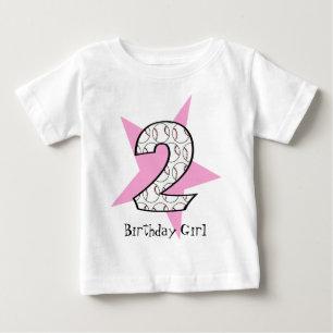 2nd Birthday Pink Baseball Star T-Shirt