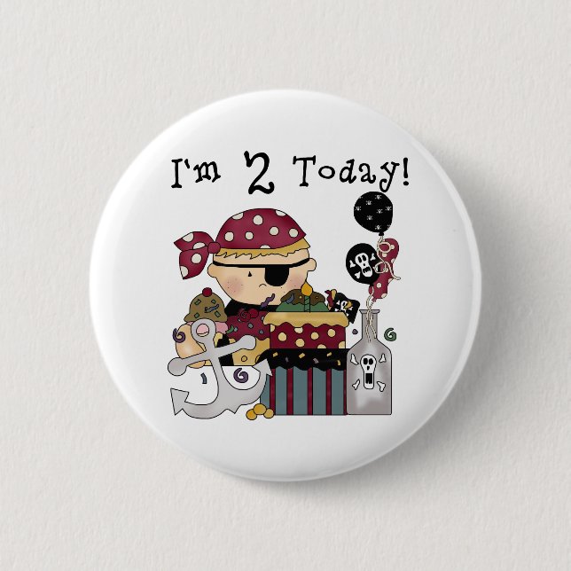 2nd  Birthday Pirate Tshirts and Gifts 6 Cm Round Badge (Front)