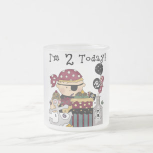 2nd Birthday Pirate Tshirts and Gifts Frosted Glass Coffee Mug