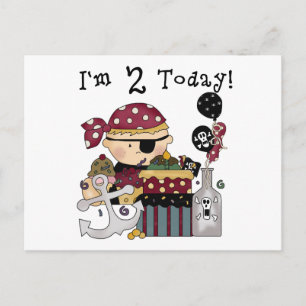2nd Birthday Pirate Tshirts and Gifts Postcard