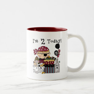 2nd Birthday Pirate Tshirts and Gifts Two-Tone Coffee Mug